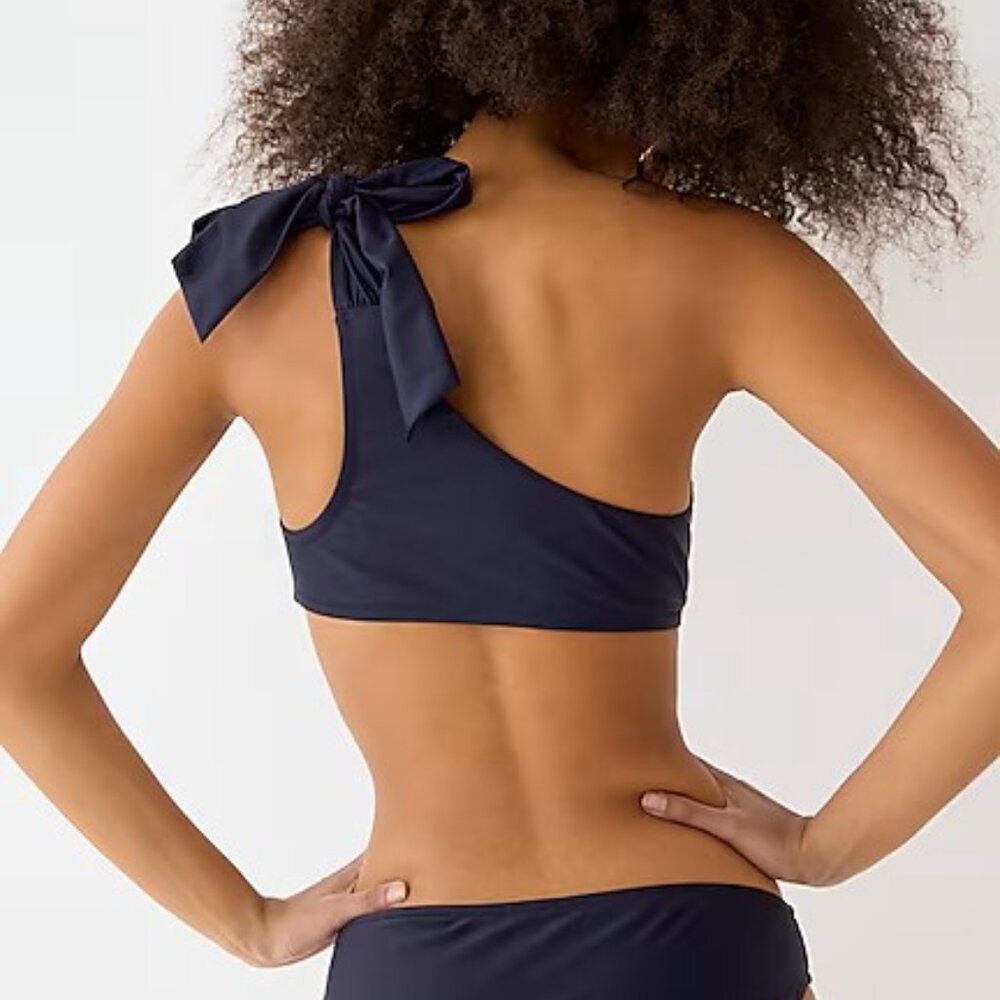 NWT J. CREW Classic Navy Women’s Bow One Shoulder Bikini Top Swimsuit Size 2X